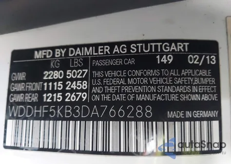 2013 Mercedes-Benz E 350 z USA, uszkodzony, nr VIN WDDHF5KB3DA766288